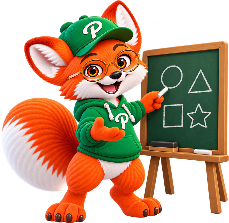 Raposa professora na lousa